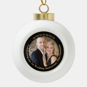 Boule En Céramique 1er Noël en tant que M. Mme Mariage Anniversaire P