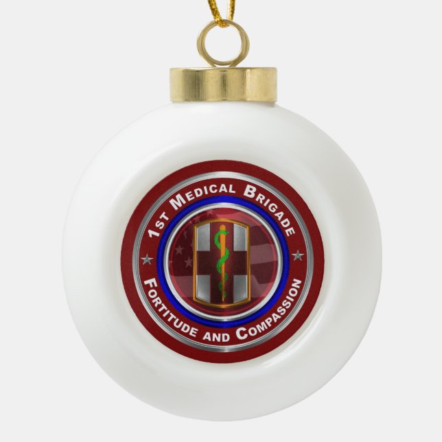 Boule En Céramique 1st Brigade médicale Keepsake (Devant)