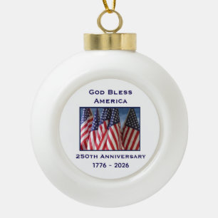 Boule En Céramique 250e anniversaire USA Patriotique Dieu bénisse l'A