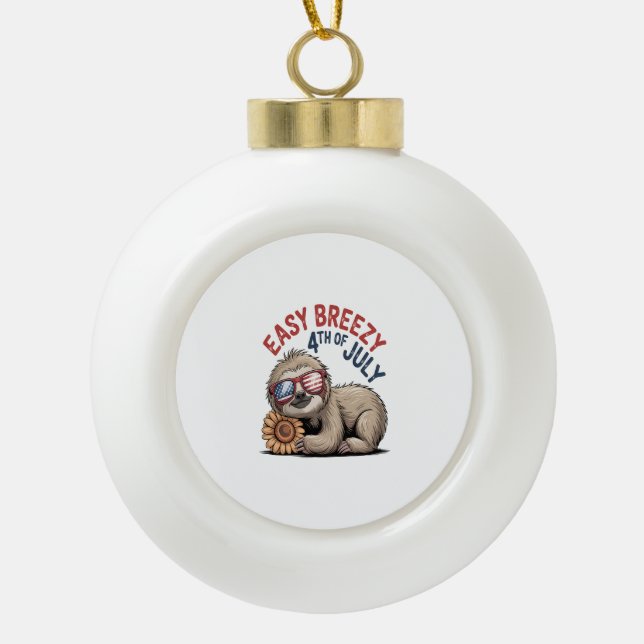 Boule En Céramique 4 juillet de tournesol Sloth (Devant)