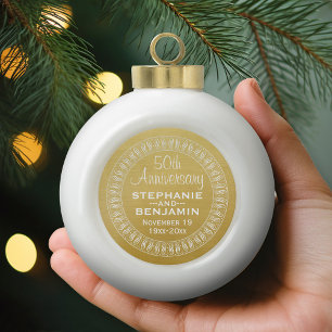Boule En Céramique 50e anniversaire du Mariage Or personnalisé