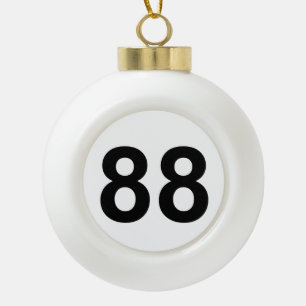 Boule En Céramique 88 - numéro quatre-vingt-huit plaque