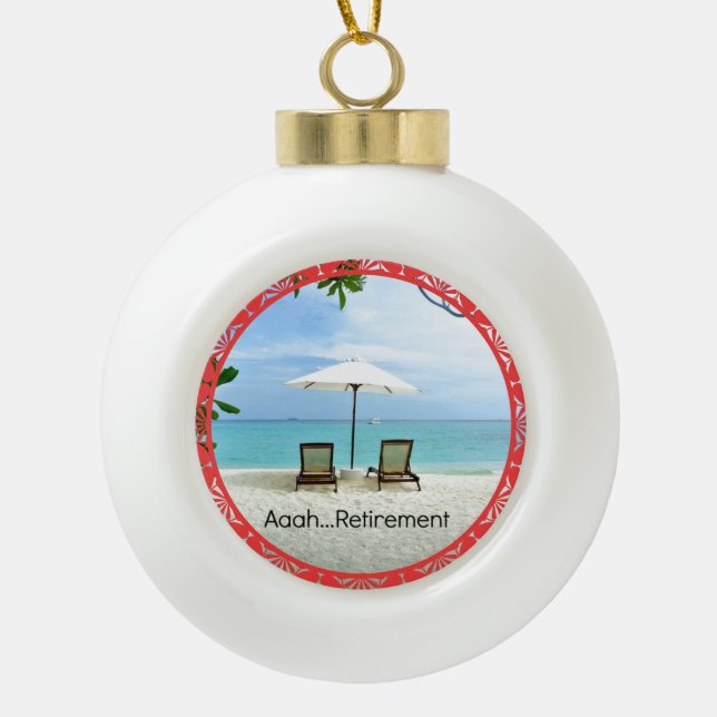 Boule En Céramique Aaah...Retraite, (Devant)