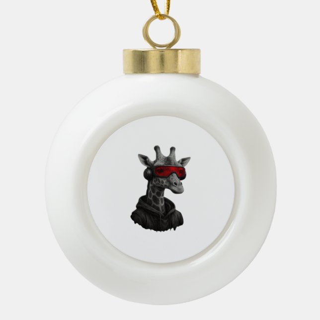 Boule En Céramique Abstraite girafe rouge et noire T-shirt classique (Devant)