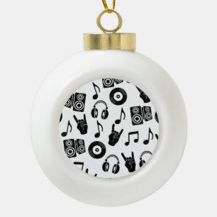Boule En Céramique Accessoires musicaux : Motif Vintage monochrome.