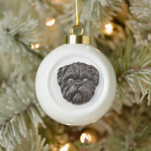 Boule En Céramique Affenpinscher Inspiré 3D (Arbre)