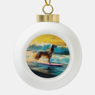 Boule En Céramique Afghan Hound Beach Surf Peinture