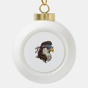 Boule En Céramique Aigle patriotique Mullet Gravure vintage vecteur D