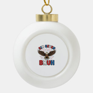 Boule En Céramique Aigle Patriotique Six Sept Bruh Design Vectoriel_1
