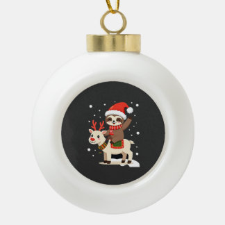 Boule En Céramique Alpaca Paresseux Noël (3)