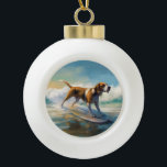 Boule En Céramique American Engligh Foxhound Beach Surfing Paining<br><div class="desc">Plongez dans le monde ludique de l'aventure canine avec cette peinture captivante. Un chien en ébullition se rend aux vagues, chevauchant habilement le surf sur une plage baisée par le soleil. L'oeuvre d'art vibrante capte magnifiquement l'essence de l'excitation au bord de la plage tandis que le chien court sans crainte...</div>