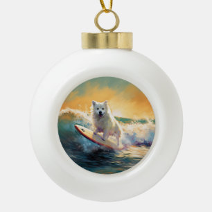 Boule En Céramique American Eskimo Beach Surf Peinture