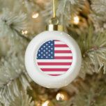 Boule En Céramique American Flag Ceramic Ball Christmas Ornament USA<br><div class="desc">USA - United States of America - Flag - Patriotic - Independence Day - July 4th - Customizable - Choose / Add Your Unique Text / Color / Image - Make Your Special Gift - Resize and move or remove and add elements / image with customization tool. You can also...</div>