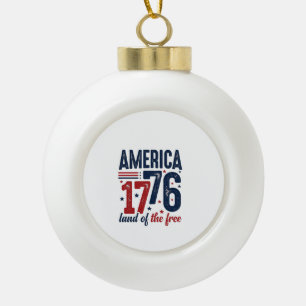 Boule En Céramique Amérique 1776 Terre de liberté Vintage Patriote Sh