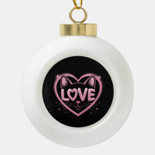 Boule En Céramique Amour de chat scintillant