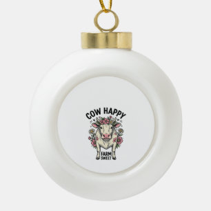 Boule En Céramique Amoureux de vaches mignonnes Art animalier de ferm
