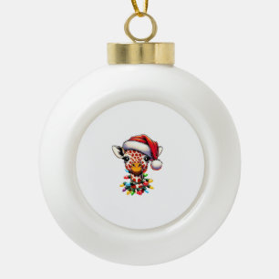Boule En Céramique Amusant Retro Giraffe Lover Père Noël Christmas Tr