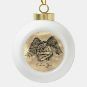 Boule En Céramique Angel Eros en amour, je t'aime
