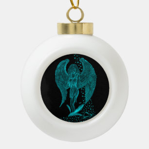 Boule En Céramique Angel perdu en amour, noir et vert Design