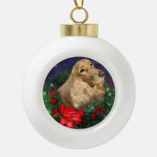 Boule En Céramique Anglais Cocker Spaniel Christmas