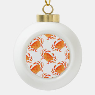 Boule En Céramique Aquarelle de crabe : Motif Arrière - plan blanc