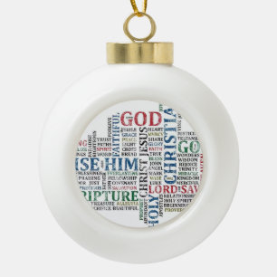 Boule En Céramique Arbre de Noël chrétien/catholique
