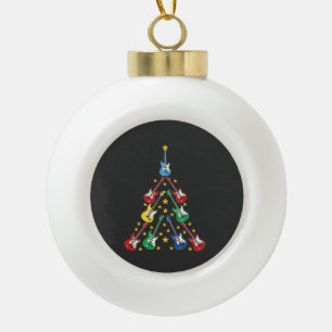 Boule En Céramique Arbre de Noël Guitare Électrique Amoureux de Musiq
