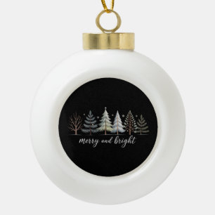 Boule En Céramique Arbres Joyeux et Lumineux Noël Vacances Hiver