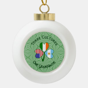 Boule En Céramique Argentine Irlande États-Unis Trèfle Drapeau Person
