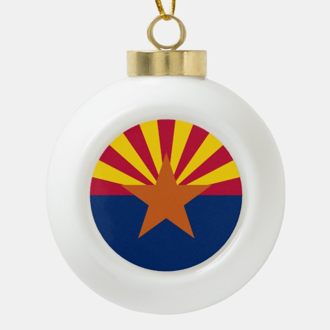 Boule En Céramique Arizona Drapeau : Réglage de Star Sun, État du cui (Devant)