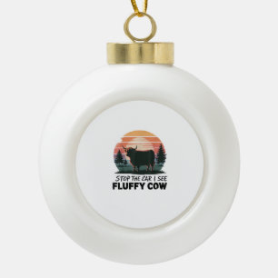 Boule En Céramique Arrêtez La Voiture Voir Fluffy Cow Highland Cow Fa