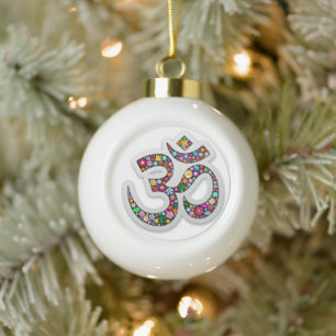 Boule En Céramique Art symbolique floral Namaste