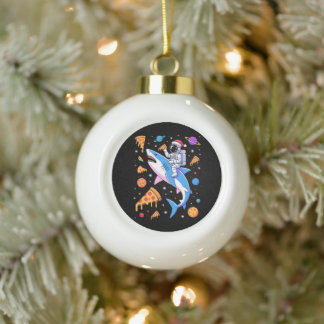 Boule En Céramique Astronaute de Noël Pizza Shark Espace Planètes Xma