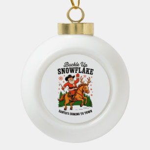 Boule En Céramique Attachez votre ceinture Snowflake Rodeo Cowboy San
