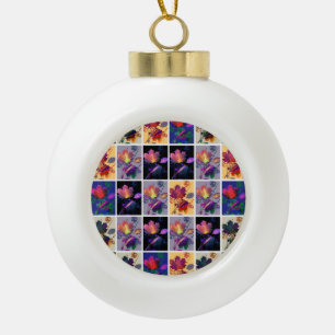 Boule En Céramique Autumn Leaves Rustic Patchwork