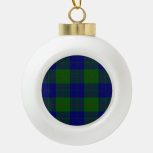Boule En Céramique Barclay tartan bleu vert plaid