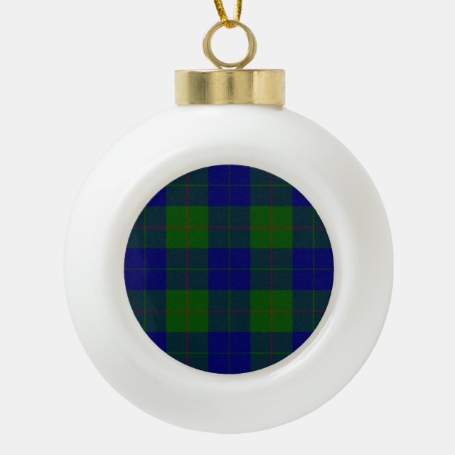 Boule En Céramique Barclay tartan bleu vert plaid (Devant)