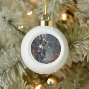 Boule En Céramique Basenji équitation moto Halloween effrayant