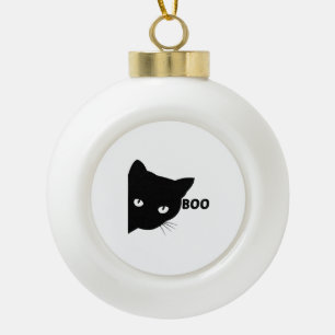 Boule En Céramique Bateau à chat noir Chats cadeaux Halloween