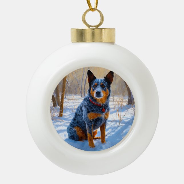 Boule En Céramique Bateau Australien Laisser neiger Noël (Devant)