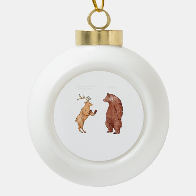 Boule En Céramique Bear Hands Oh Deer Funny Sayings Pun Gift  (Devant)