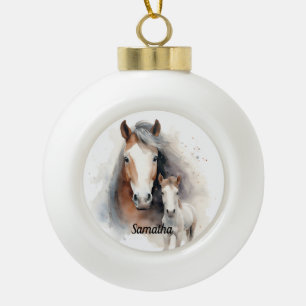 Boule En Céramique Beau cheval et Colt