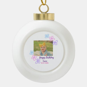 Boule En Céramique Bébé enfants 1er anniversaire ajouter le nom date