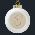 Boule En Céramique Beige Classic manuscrit Monogramme initial<br><div class="desc">Ce modèle peut être customisé pour répondre à tous les métiers professionnels.</div>