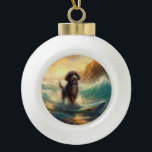 Boule En Céramique Bernedoodle Beach Surf Peinture<br><div class="desc">Plongez dans le monde ludique de l'aventure canine avec cette peinture captivante. Un chien en ébullition se rend aux vagues, chevauchant habilement le surf sur une plage baisée par le soleil. L'oeuvre d'art vibrante capte magnifiquement l'essence de l'excitation au bord de la plage tandis que le chien court sans crainte...</div>