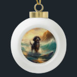 Boule En Céramique Bernedoodle Beach Surf Peinture<br><div class="desc">Plongez dans le monde ludique de l'aventure canine avec cette peinture captivante. Un chien en ébullition se rend aux vagues, chevauchant habilement le surf sur une plage baisée par le soleil. L'oeuvre d'art vibrante capte magnifiquement l'essence de l'excitation au bord de la plage tandis que le chien court sans crainte...</div>