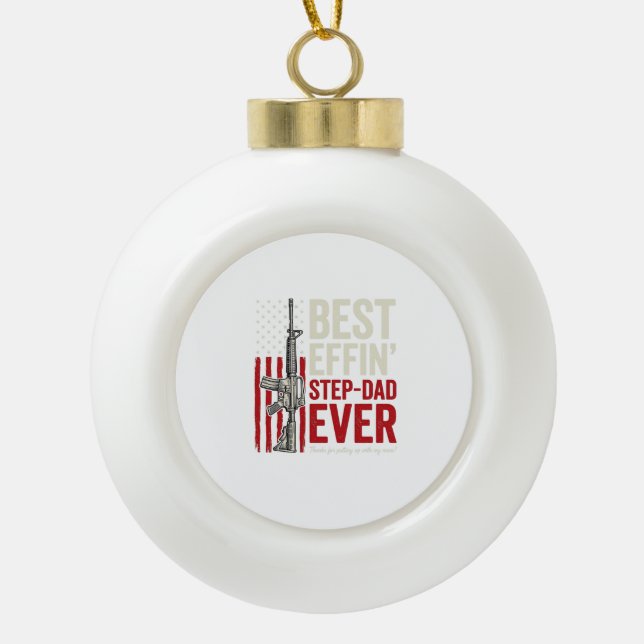 Boule En Céramique Best Effin Step-Dad Ever Patriotic Vintage Vector_ (Devant)