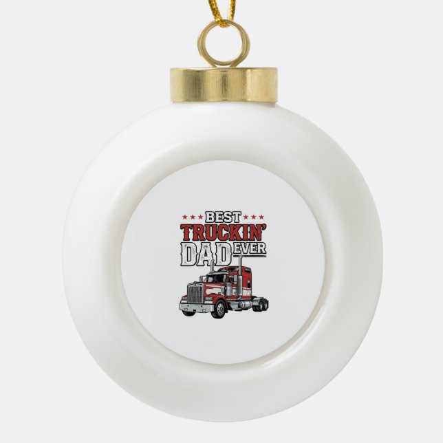 Boule En Céramique Best Truckin Dad Ever Vintage Truck Shirt Design_1 (Devant)