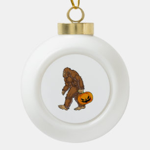 Boule En Céramique Bigfoot Sasquatch portant un T-shirt Citrouille ef