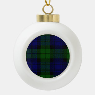 Boule En Céramique Black Watch Tartan bleu vert Plaid
